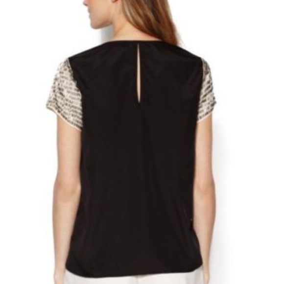 NEW W/ TAGS Gilt Flapper Beaded Sleeve Tee, Black and Gold, Size Medium - Picture 3 of 5